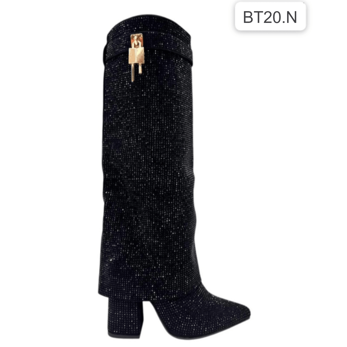 Bota Alta de Mujer Negra (BT20.BR) - Gabybru Calzados