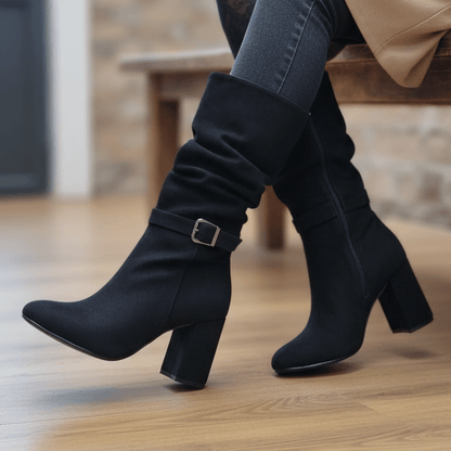 Bota Alta de Mujer Negra (BT33.N) - Gabybru Calzados