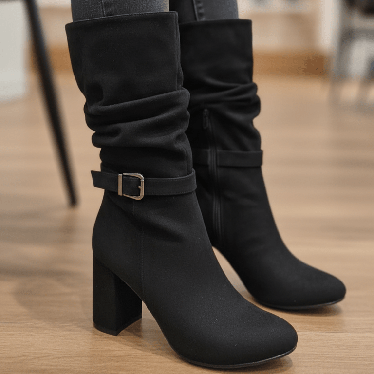 Bota Alta de Mujer Negra (BT33.N) - Gabybru Calzados