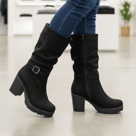 Bota Alta de Mujer Negro (BT30.N) - Gabybru Calzados