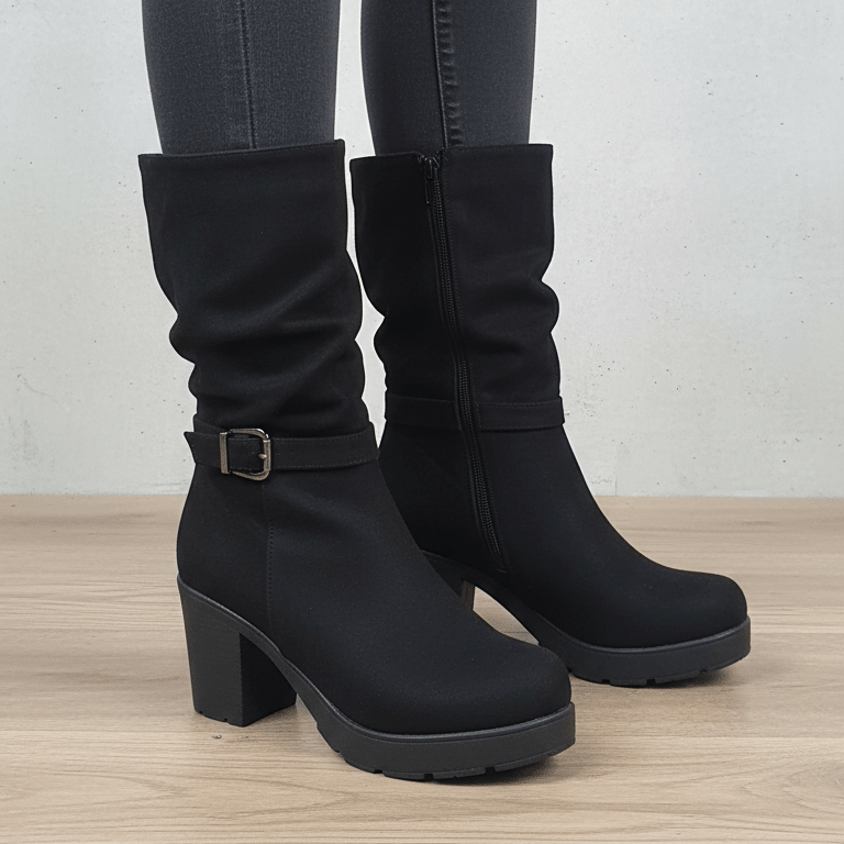 Bota Alta de Mujer Negro (BT30.N) - Gabybru Calzados