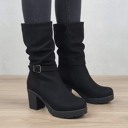 Bota Alta de Mujer Negro (BT30.N) - Gabybru Calzados