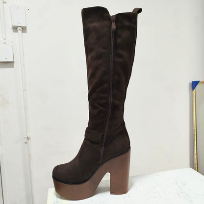 Bota de Mujer Alta Cafe (BT07.CF) - Gabybru Calzados