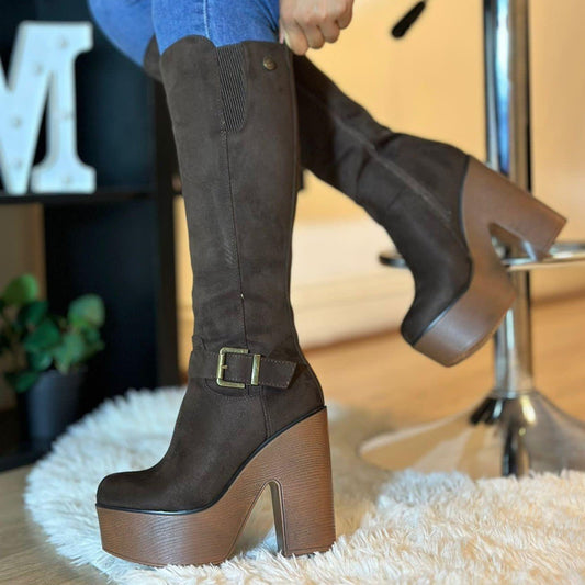 Bota de Mujer Alta Cafe (BT07.CF) - Gabybru Calzados