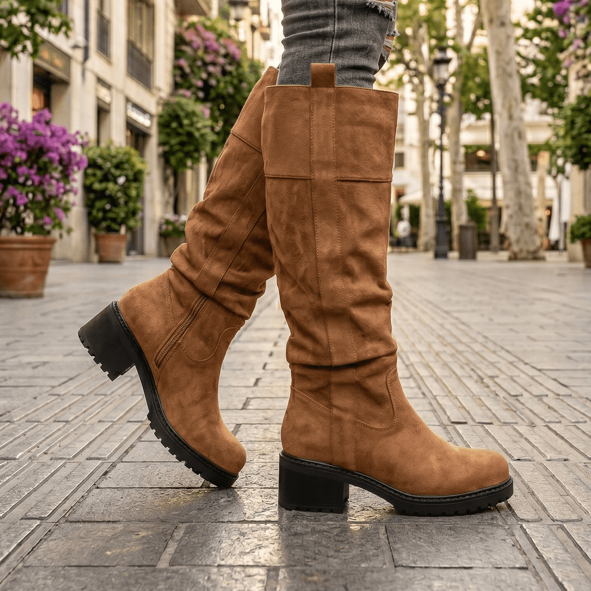 Bota de Mujer Baja Camel (BT27.Ca) - Gabybru Calzados