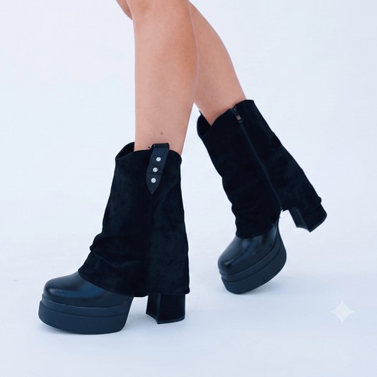 Botas negras Mujer Plataforma Taco Grueso (BT24.N) - Gabybru Calzados