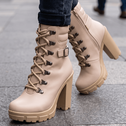 Botin de mujer Alto Beige Liviano (TC2.BE) - Gabybru Calzados