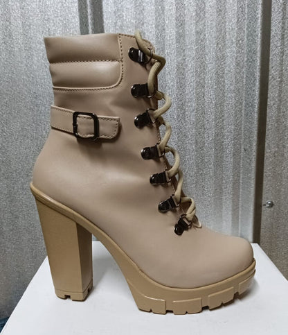 Botin de mujer Alto Beige Liviano (TC2.BE) - Gabybru Calzados