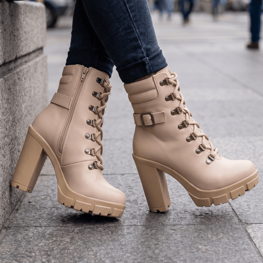 Botin de mujer Alto Beige Liviano (TC2.BE) - Gabybru Calzados