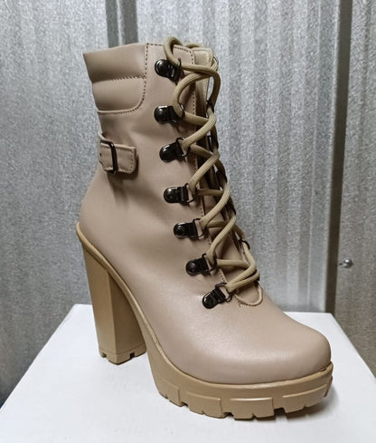 Botin de mujer Alto Beige Liviano (TC2.BE) - Gabybru Calzados