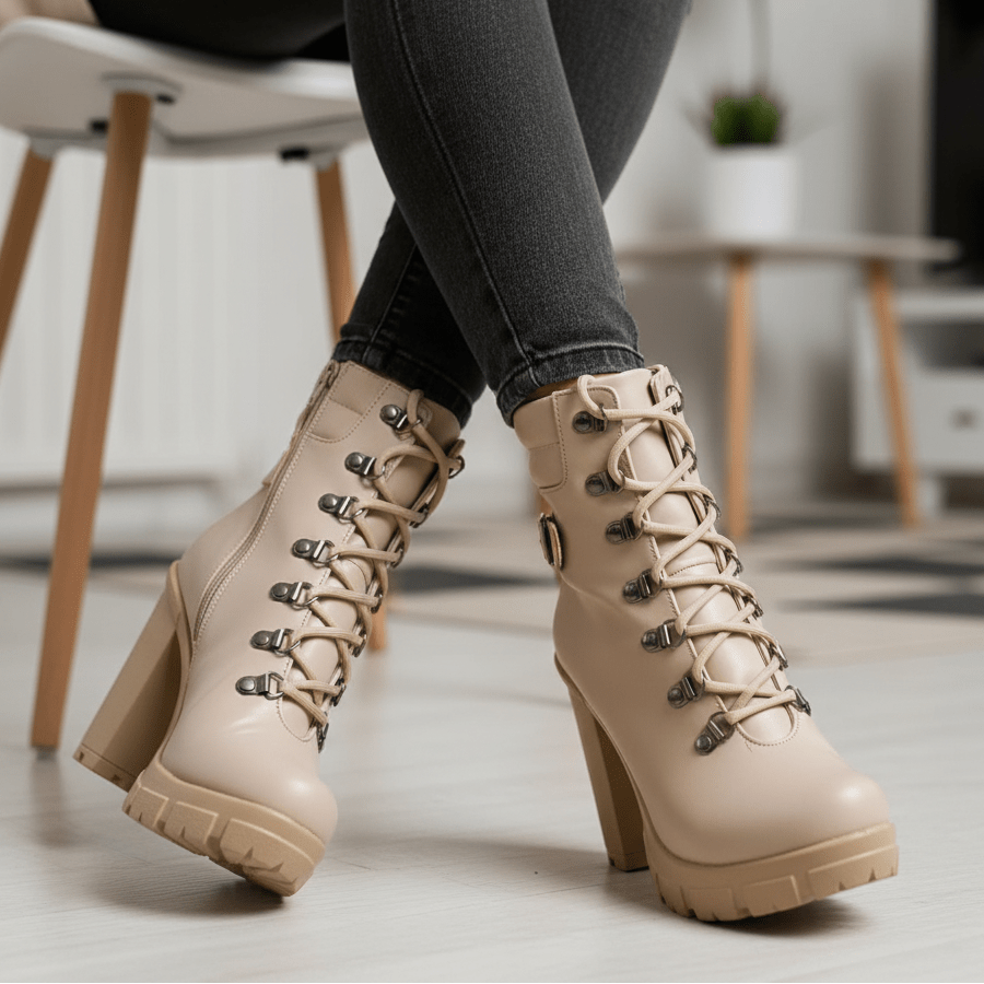 Botin de mujer Alto Beige Liviano (TC2.BE) - Gabybru Calzados