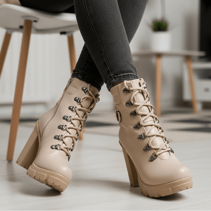 Botin de mujer Alto Beige Liviano (TC2.BE) - Gabybru Calzados