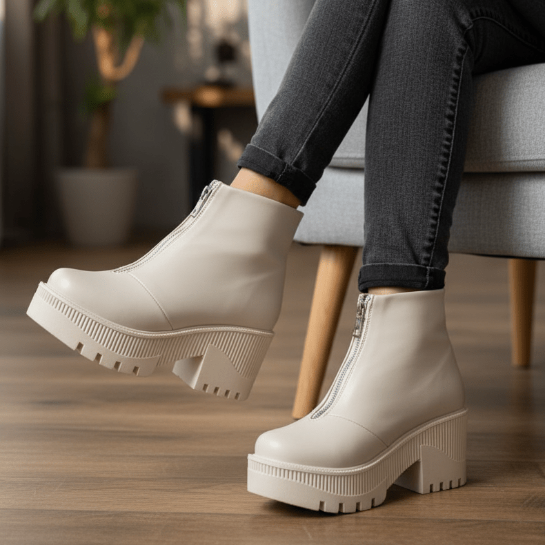 Botin de mujer alto hueso (BA117.U) - Gabybru Calzados