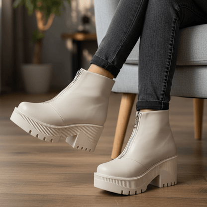 Botin de mujer alto hueso (BA117.U) - Gabybru Calzados