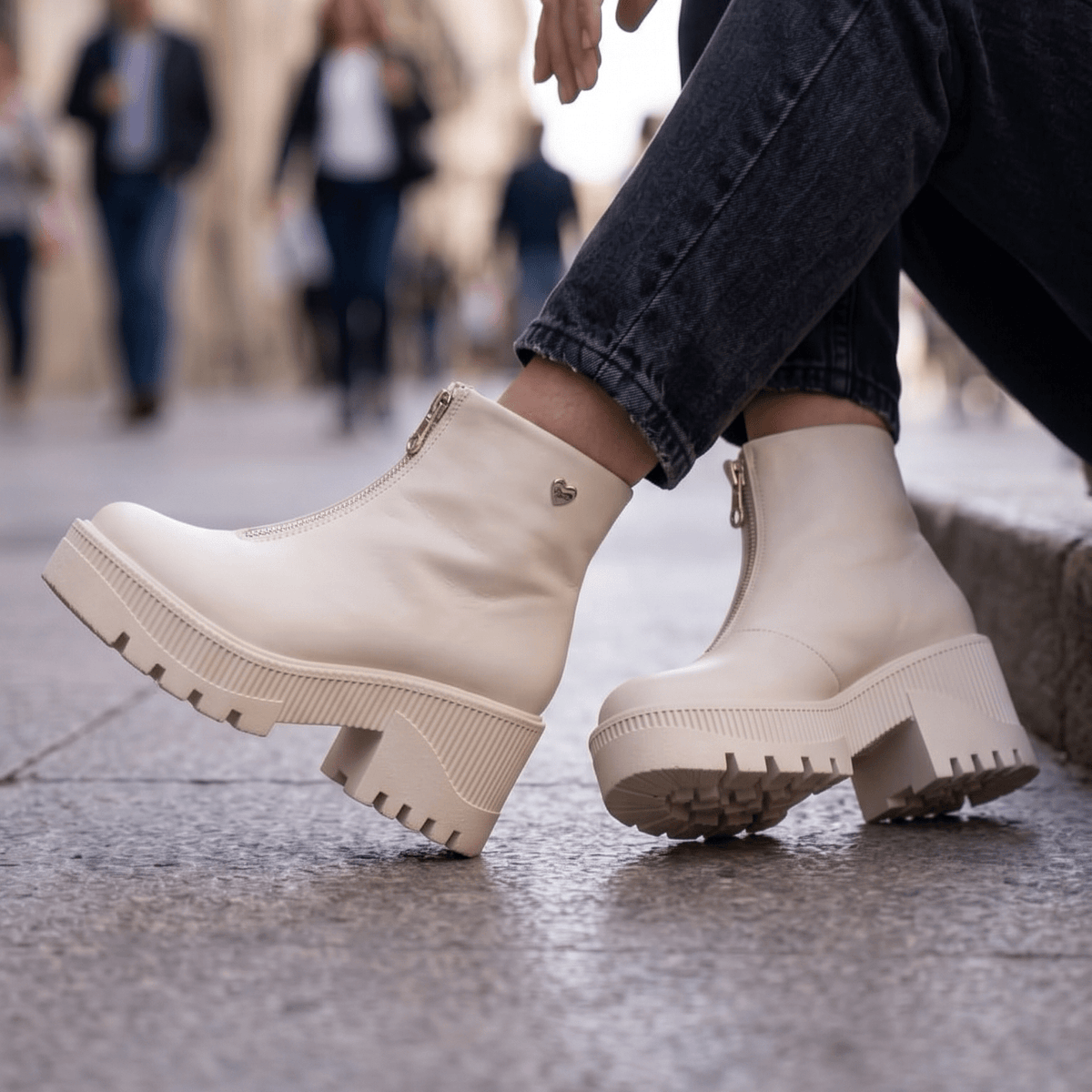 Botin de mujer alto hueso (BA117.U) - Gabybru Calzados