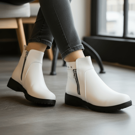 Botin de Mujer Bajo Blanco (BB7.BL) - Gabybru Calzados