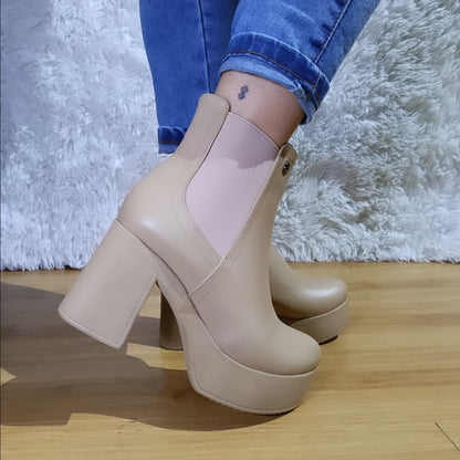 Botin de mujer Beige (BA76.Be) - Gabybru Calzados