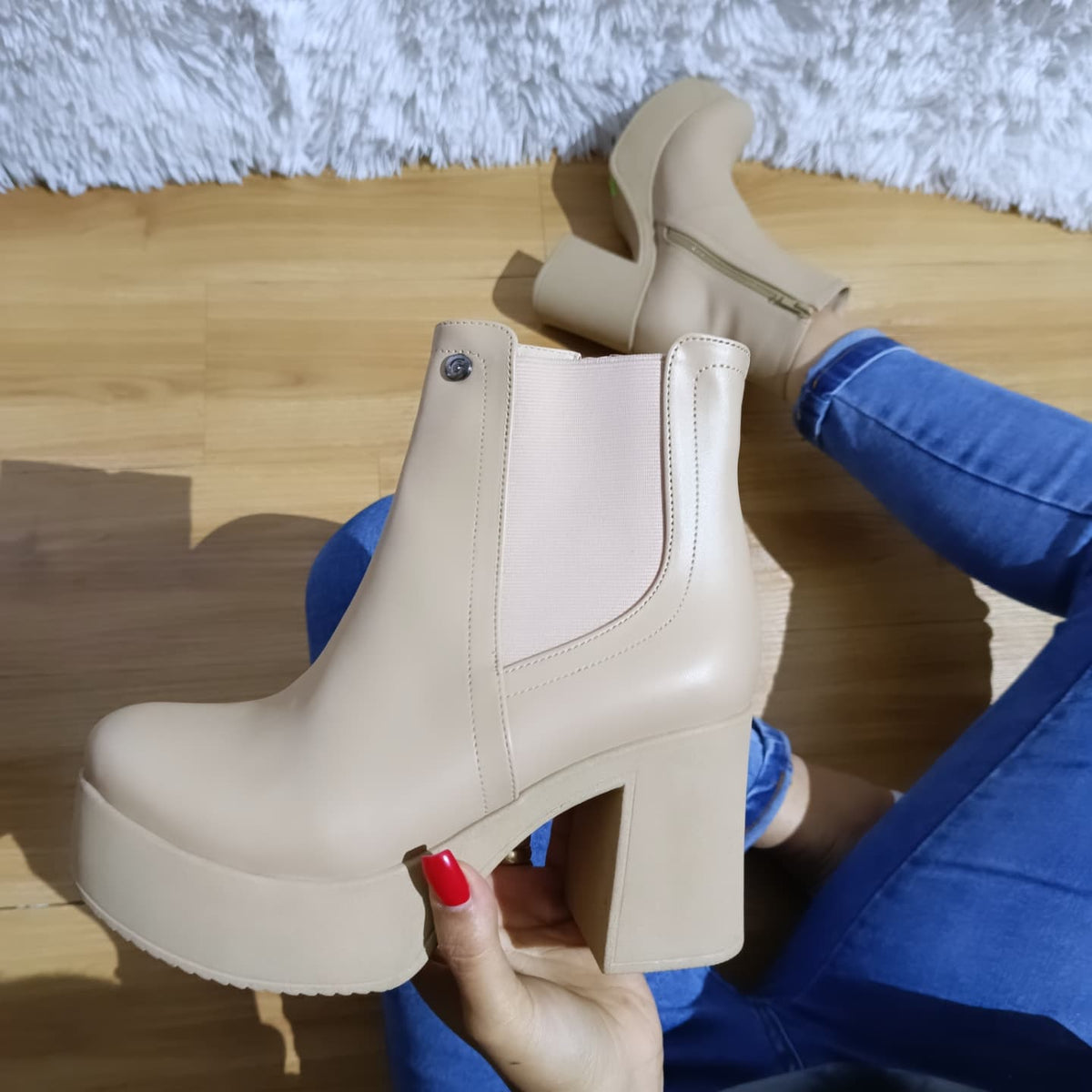 Botin de mujer Beige (BA76.Be) - Gabybru Calzados