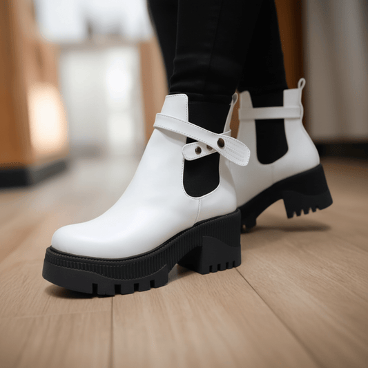 Botin de mujer Blanco Alto (BA41.BL) - Gabybru Calzados