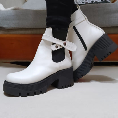 Botin de mujer Blanco Alto (BA41.BL) - Gabybru Calzados