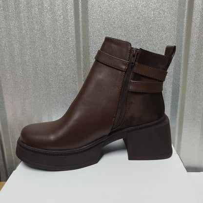 Botin de Mujer Cafe Alto medio (BA120.Mr) - Gabybru Calzados