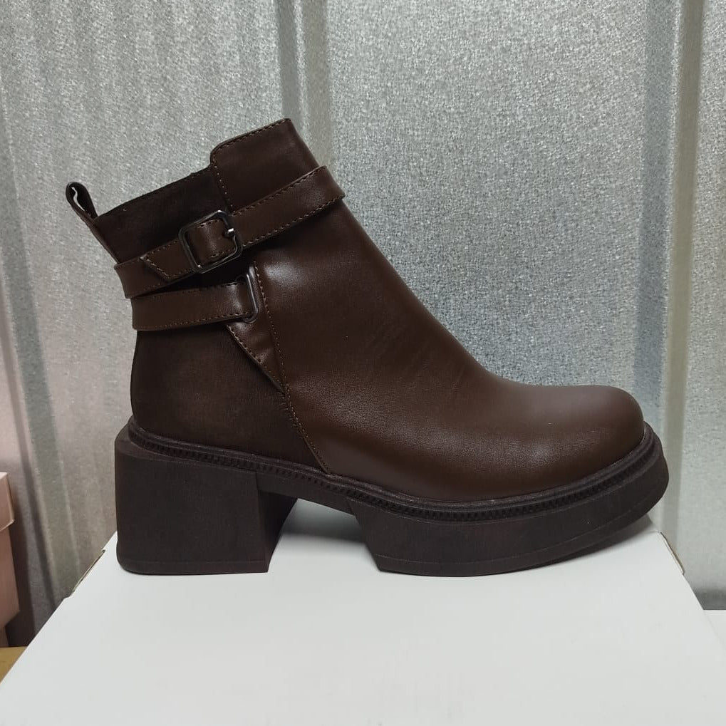 Botin de Mujer Cafe Alto medio (BA120.Mr) - Gabybru Calzados