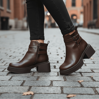 Botin de Mujer Cafe Alto medio (BA120.Mr) - Gabybru Calzados