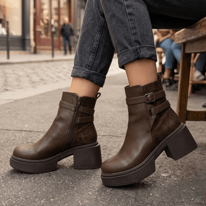 Botin de Mujer Cafe Alto medio (BA120.Mr) - Gabybru Calzados