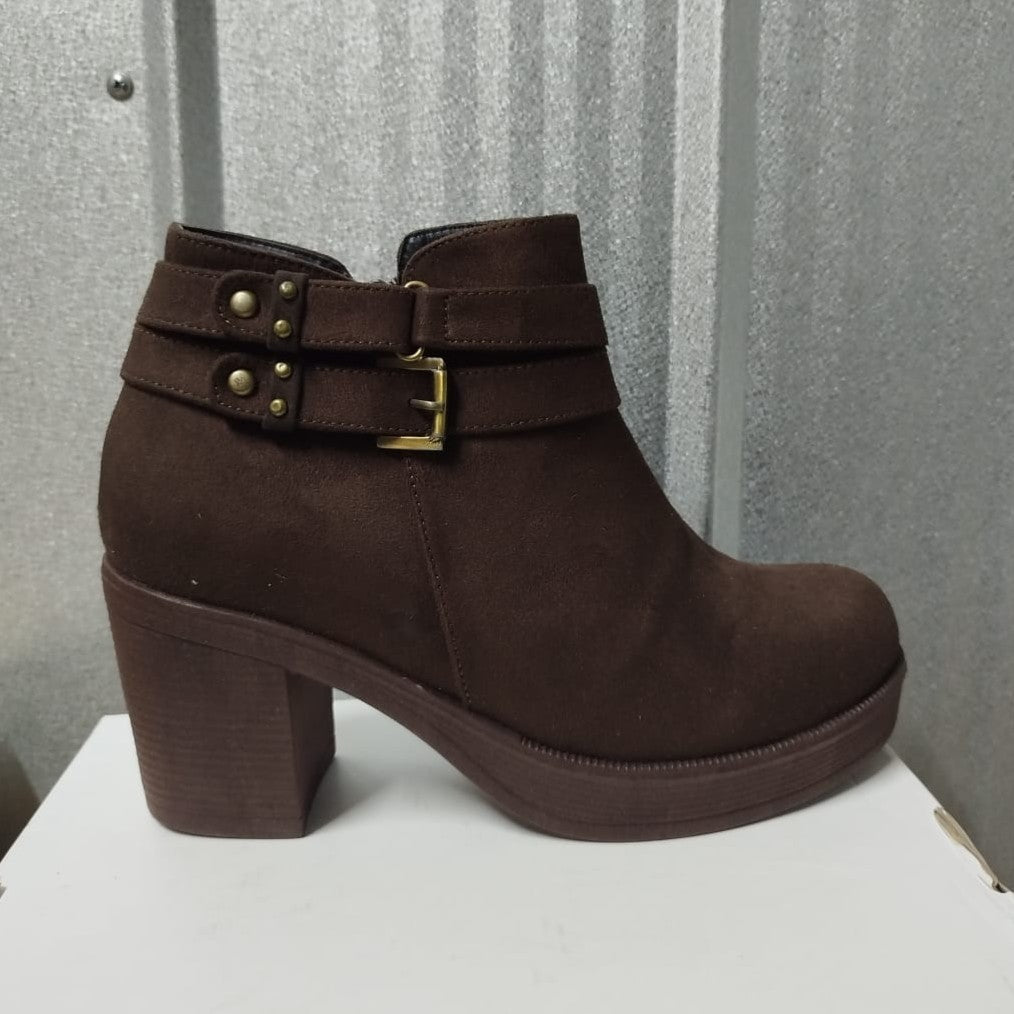Botin de Mujer Cafe Gamuza (BA112.MR) - Gabybru Calzados
