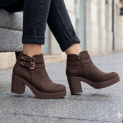 Botin de Mujer Cafe Gamuza (BA112.MR) - Gabybru Calzados