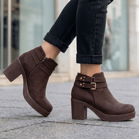 Botin de Mujer Cafe Gamuza (BA112.MR) - Gabybru Calzados