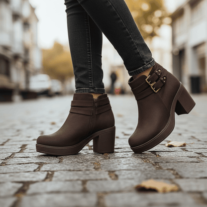 Botin de Mujer Cafe Gamuza (BA112.MR) - Gabybru Calzados
