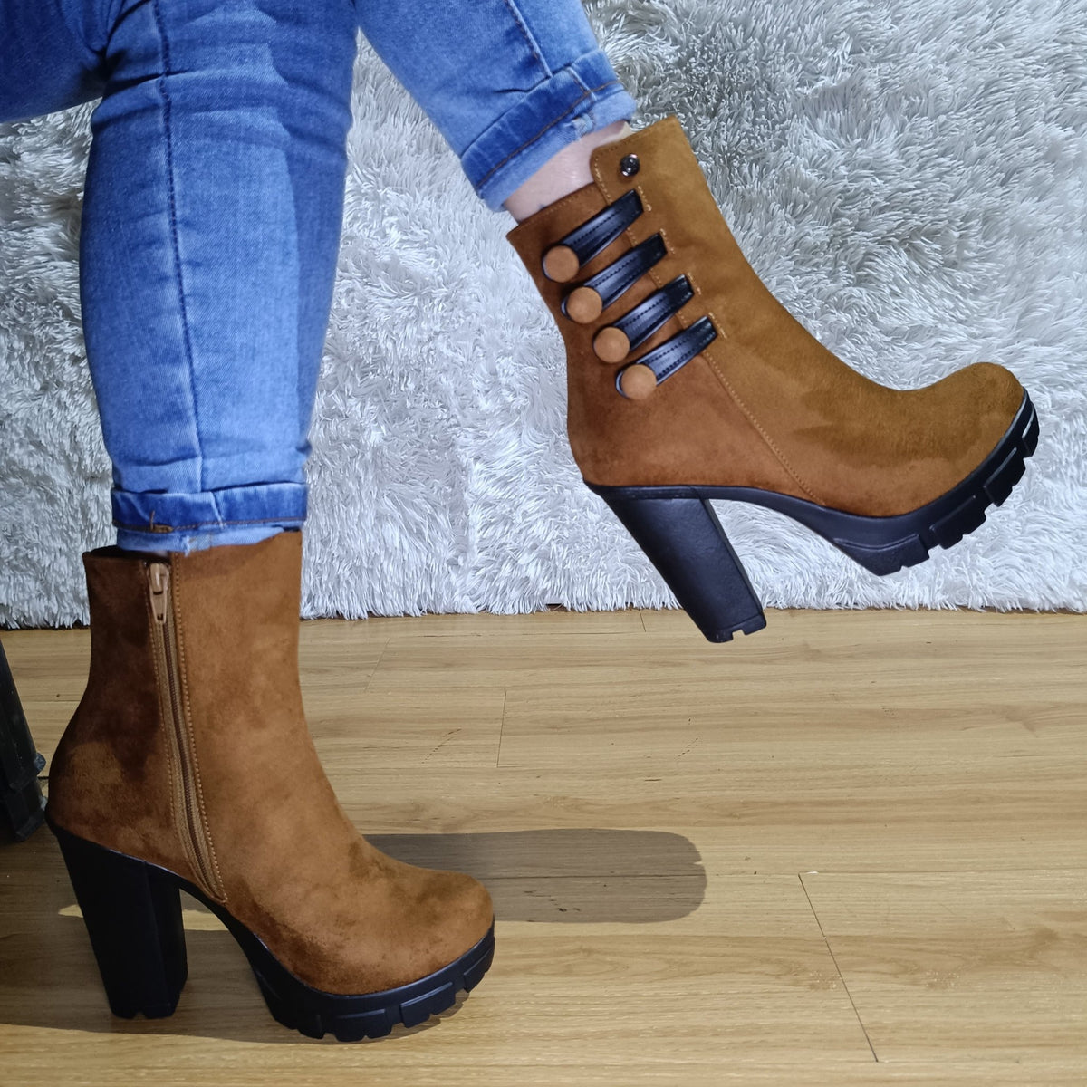 Botin de Mujer Camel Alto (BA73.CA) - Gabybru Calzados