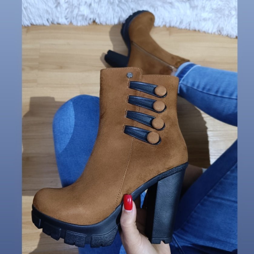 Botin de Mujer Camel Alto (BA73.CA) - Gabybru Calzados