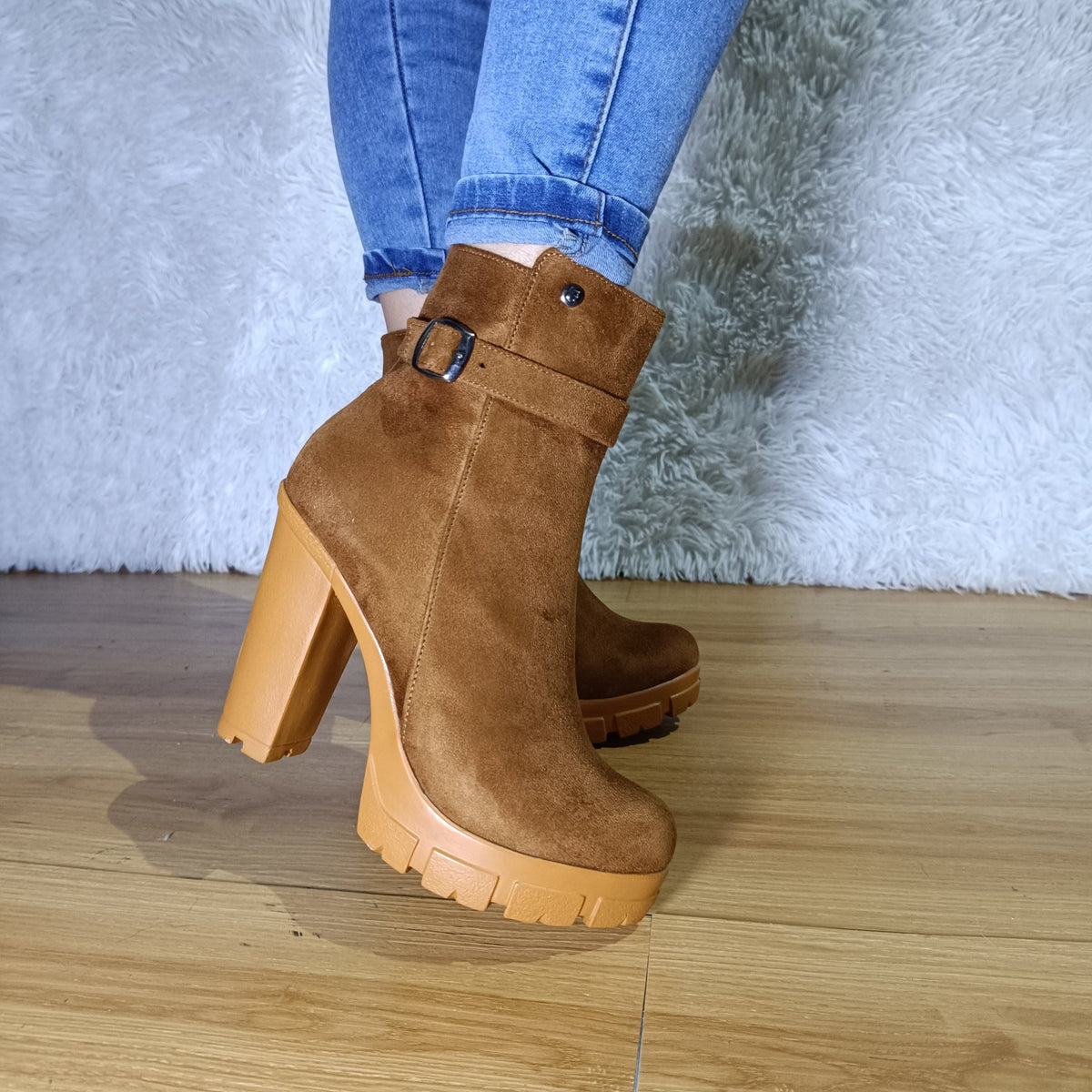 Botin de Mujer Camel Alto (BA74.CA) - Gabybru Calzados