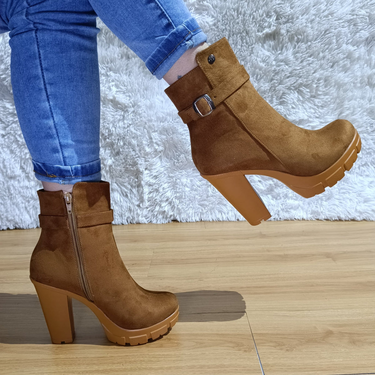 Botin de Mujer Camel Alto (BA74.CA) - Gabybru Calzados