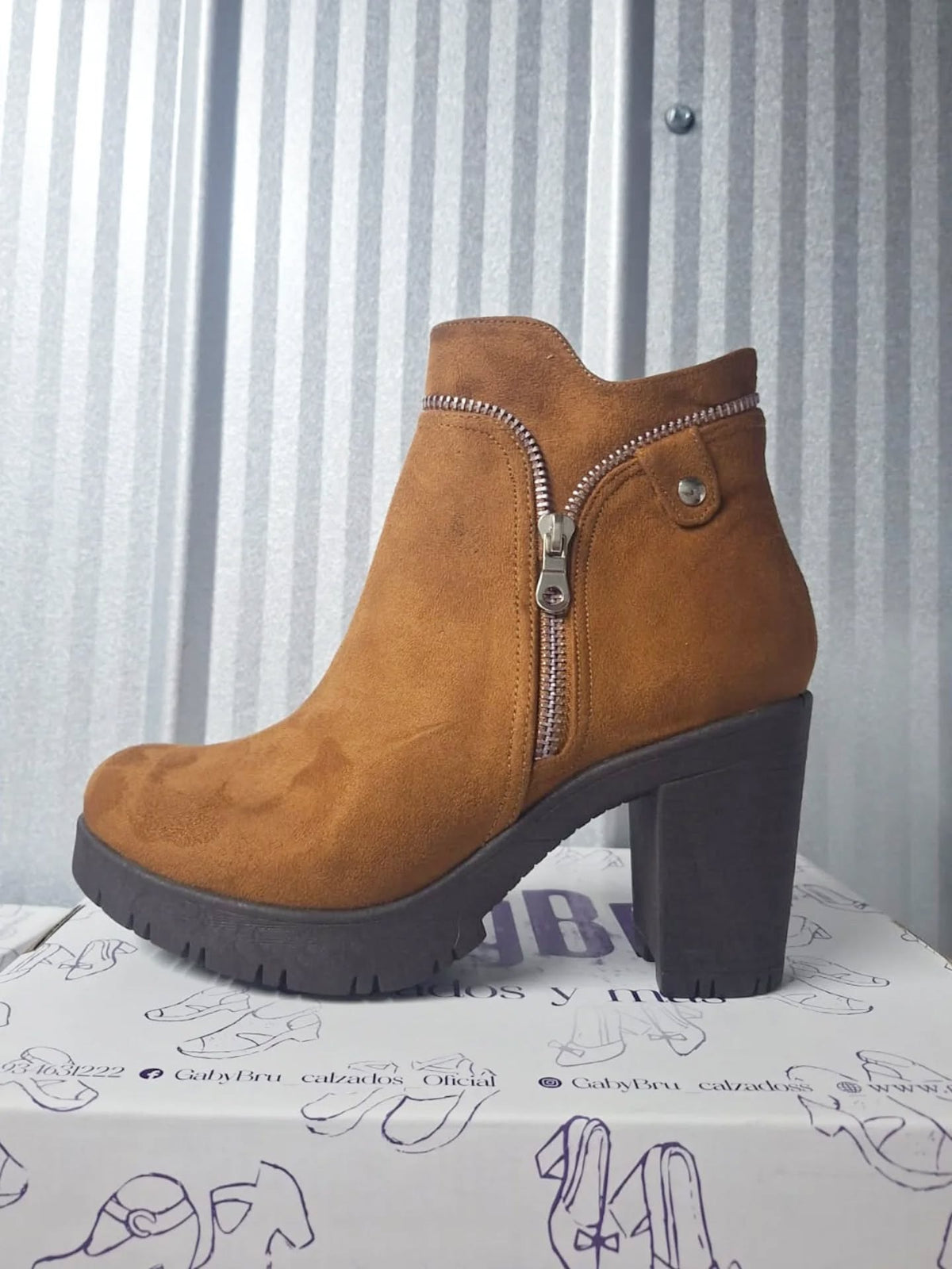 Botin De Mujer Camel Gamuza (BA57.CA) - Gabybru Calzados
