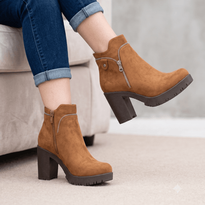 Botin De Mujer Camel Gamuza (BA57.CA) - Gabybru Calzados