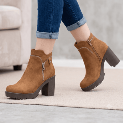 Botin De Mujer Camel Gamuza (BA57.CA) - Gabybru Calzados