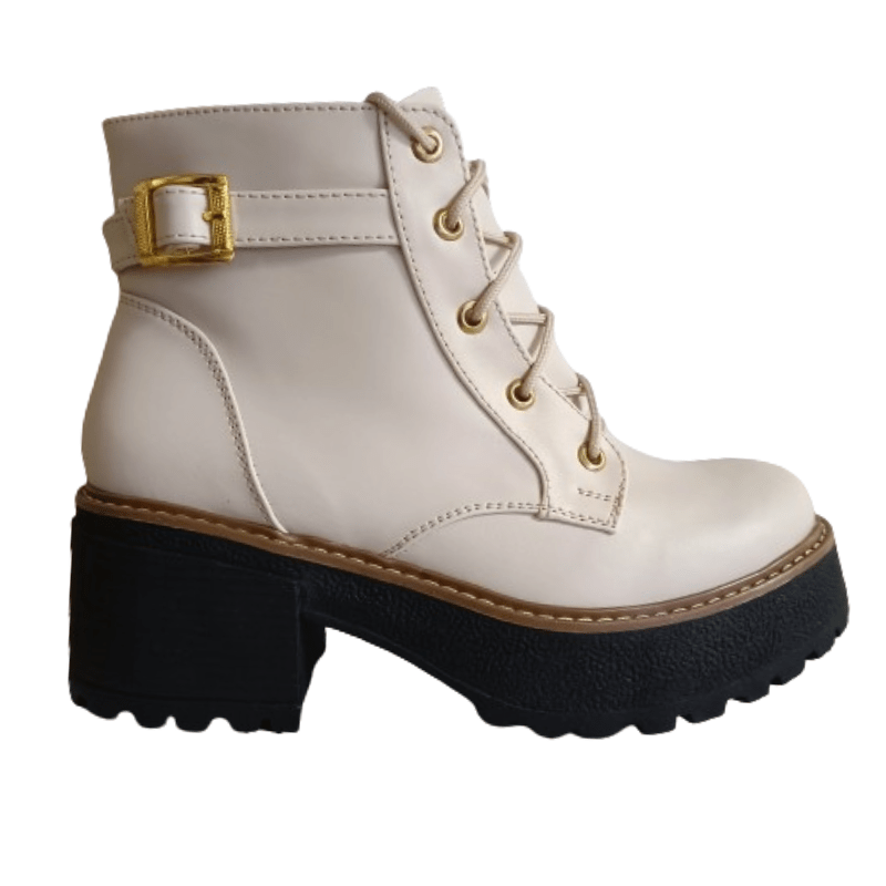 Botin De Mujer Color Hueso (BA8.U) - Gabybru Calzados