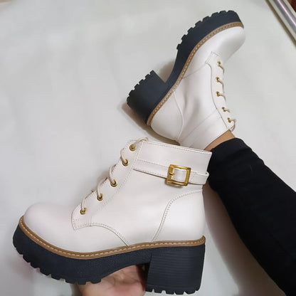 Botin De Mujer Color Hueso (BA8.U) - Gabybru Calzados