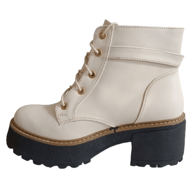 Botin De Mujer Color Hueso (BA8.U) - Gabybru Calzados