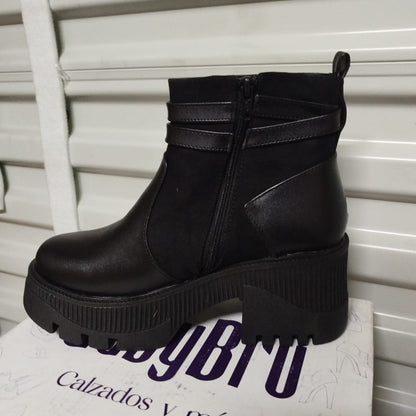 Botin de Mujer negra alto (BA130.N) - Gabybru Calzados