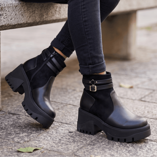 Botin de Mujer negra alto (BA130.N) - Gabybru Calzados