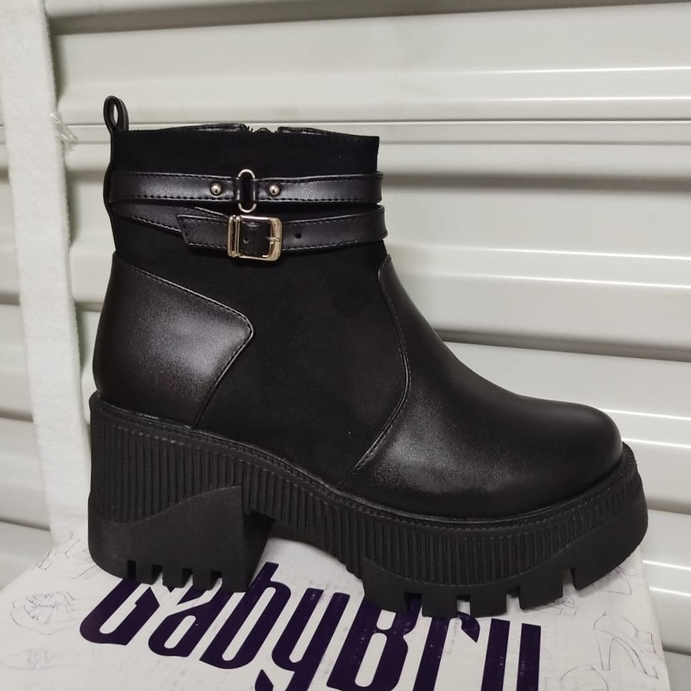 Botin de Mujer negra alto (BA130.N) - Gabybru Calzados