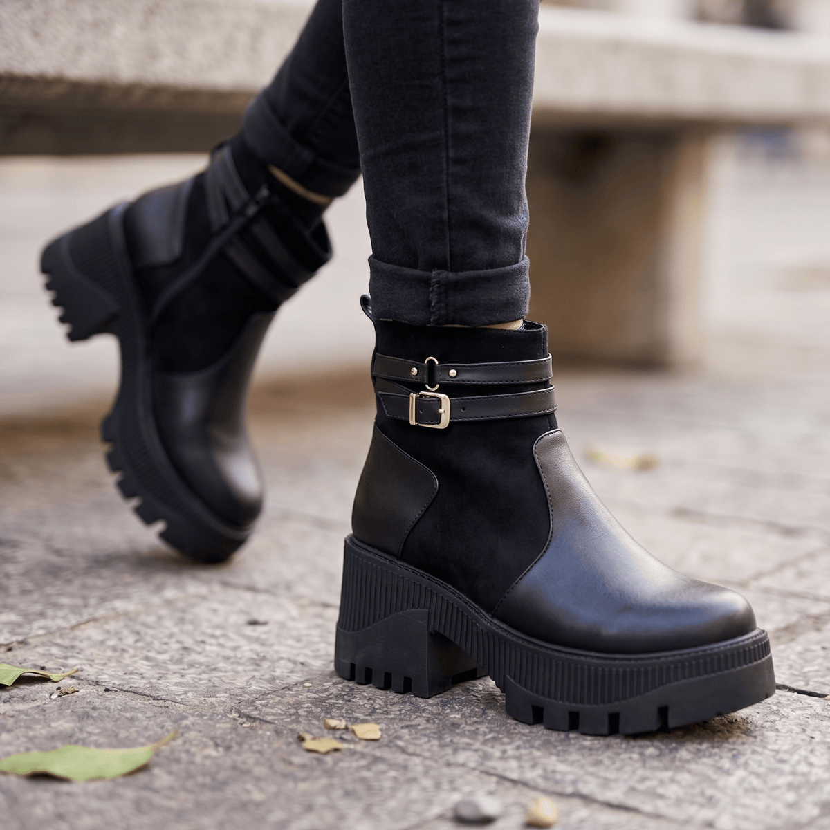 Botin de Mujer negra alto (BA130.N) - Gabybru Calzados