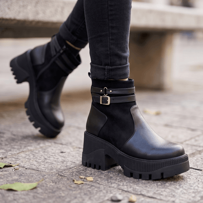 Botin de Mujer negra alto (BA130.N) - Gabybru Calzados