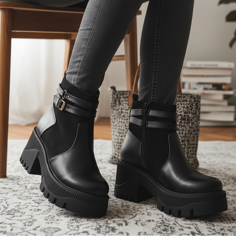 Botin de Mujer negra alto (BA130.N) - Gabybru Calzados
