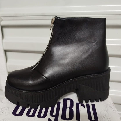 Botin de Mujer negra alto medio (BA117.N) - Gabybru Calzados