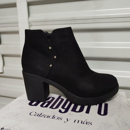 Botin de Mujer Negro alto (BA126.N) - Gabybru Calzados